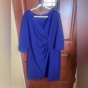 Tahari, lined cobalt blue dress.  Size 16W.